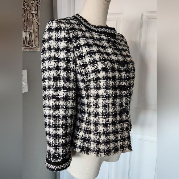 Tahari Tweed Blazer with Pearl Embellishments - Picture 5 of 17